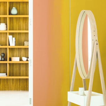 gul orange ombre spegel